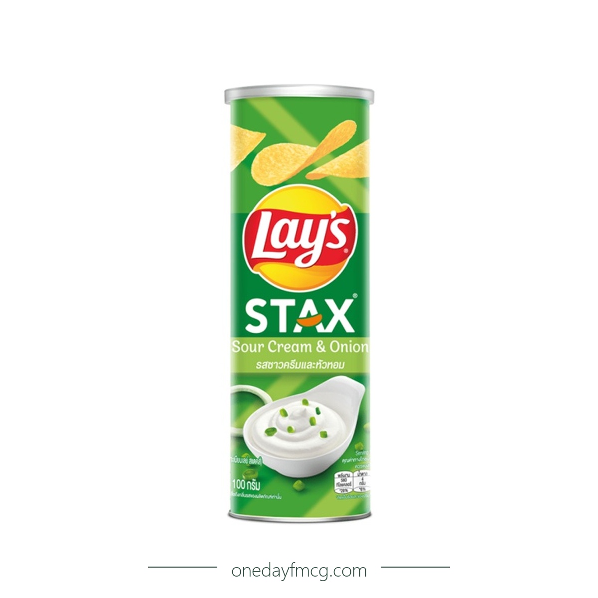 Lays Stax Sour Cream & Onion Flavored Potato Chips 100g